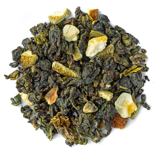 Thé Oolong Orange – Infusion semi-fermentée aux écorces d’orange et morceaux de mangue