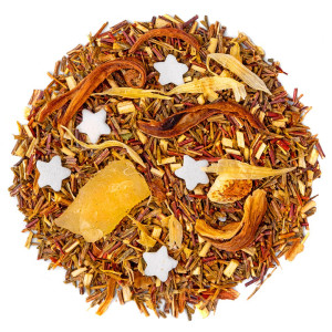 Rooibos Citron Meringuée en vrac - infusion gourmande au rooibos vert, écorces de citron, hibiscus blanc et étoiles sucrées